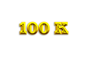 100 k Abonnenten Feier Gruß Nummer mit Gold Design png