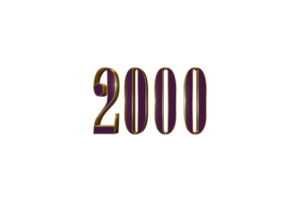 2000 subscribers celebration greeting Number with luxury design png