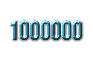 1000000 subscribers celebration greeting Number with plastic design png