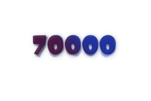 70000 subscribers celebration greeting Number with ink design png