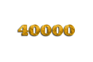 40000 subscribers celebration greeting Number with golden  design png