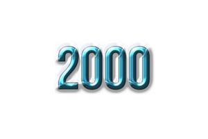 2000 subscribers celebration greeting Number with plastic design png