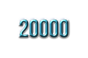 20000 subscribers celebration greeting Number with plastic design png