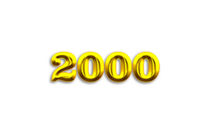 2000 subscribers celebration greeting Number with luxury design png