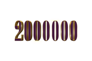 2000000 subscribers celebration greeting Number with luxury design png