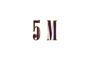 5 million subscribers celebration greeting Number with luxury design png