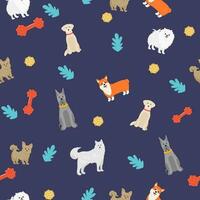 Dog pattern Geometric style semaless pattern vector