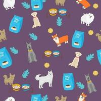 Dog pattern Geometric style semaless pattern vector