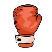 Cartoon red boxing glove icon, front and back. Isolated vector illustration