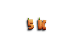 5 k subscribers celebration greeting Number with pumpkin design png