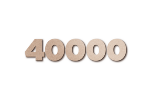 40000 subscribers celebration greeting Number with card board design png
