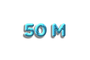 50 million subscribers celebration greeting Number with plastic design png