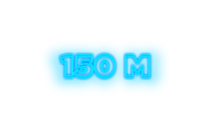 150 million subscribers celebration greeting Number with glow design png