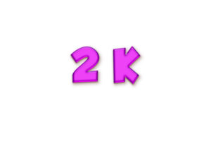 2 k subscribers celebration greeting Number with liquid design png