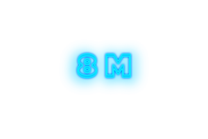 8 million subscribers celebration greeting Number with glow design png