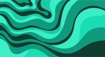 Abstract green tosca wavy pattern background texture in trendy color vector illustration