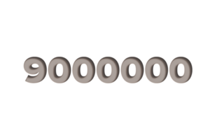 9000000 subscribers celebration greeting Number with wooden design png