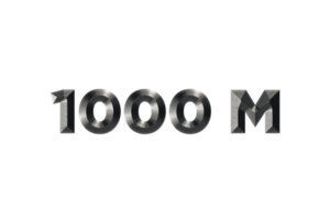 1000 million subscribers celebration greeting Number with elegant design png