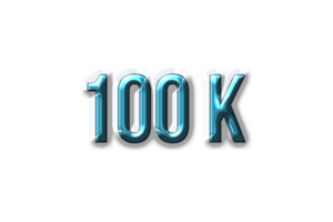 100 k subscribers celebration greeting Number with plastic design png