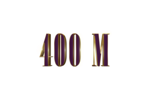 400 millón suscriptores celebracion saludo número con lujo diseño png