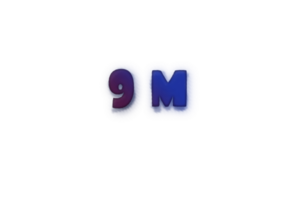 9 million subscribers celebration greeting Number with ink design png