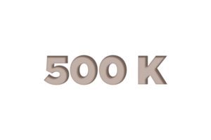 500 k subscribers celebration greeting Number with engrave design png