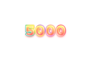 5000 suscriptores celebracion saludo número con caramelo color diseño png