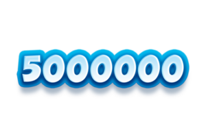 5000000 subscribers celebration greeting Number with modren blue design png