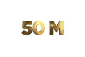 50 million les abonnés fête salutation nombre avec or conception png