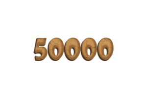 50000 subscribers celebration greeting Number with clay design png