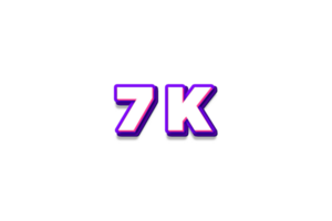 7 K iscritti celebrazione saluto numero con viola e rosa design png