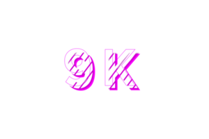 9 k subscribers celebration greeting Number stripe design png