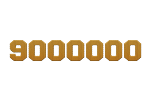 9000000 subscribers celebration greeting Number with embroidery design png