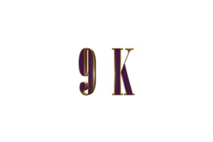 9 k subscribers celebration greeting Number with luxury design png