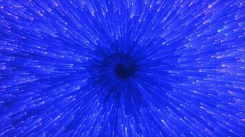 abstrato azul energia mágico brilhando espiral redemoinho túnel partícula fundo com bokeh efeito, 4k vídeo, 60. fps video