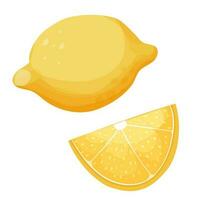 Fresh lemon citrus fruit in comic cartoon style isolated on white background. Vector illustration