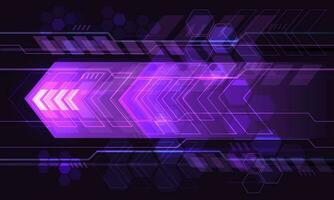 Abstract purple technology light arrow geometric cyber circuit design modern futuristic creative background vector