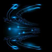 Abstract blue arrow speed curve technology direction dynamic on black with blank space  design modern futuristic background vector