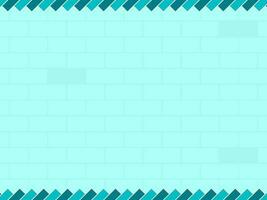 Abstract Geometric Border Background With Brick Wall Pattern In Blue Color. vector
