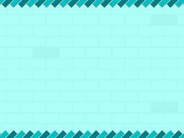 Abstract Geometric Border Background With Brick Wall Pattern In Blue Color. vector