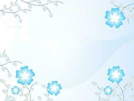 Glossy Background Decorated With Floral And Copy Space. vector