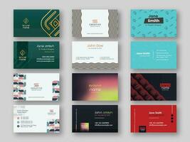 Abstract Business Card Template Collection For Advertising. vector