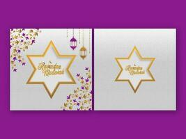 Ramadan Mubarak Greeting Card Design In Two Option. vector