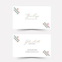 Front And Back View Of Horizontal Business Card Template Layout In White Color. vector