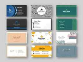 Front And Back Presentation Of Horizontal Business Card Set. vector