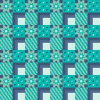 Turquoise Color Seamless Abstract Geometric Pattern Background In Square Shape. vector