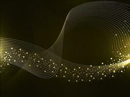 Abstract Background With Motion Wave Lines And Golden Particles. vector