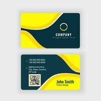 Abstract business card or visiting card design in front and back view. vector