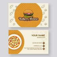 Retro style business card or visiting card design for Bakery House. vector