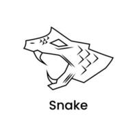 illustration of snake with line art style. simple, minimal and creative concept. used for logo, icon, symbol or mascot. suitable for t shirt design vector